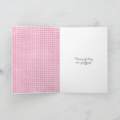 düstere Blume im Dankeschön eines rosa Gingham-Fre Karte (Innenseite)