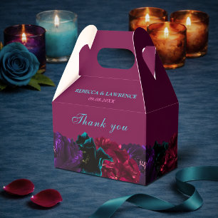 Düstere Burgunder-Juwel-Ton-Blumenhochzeit Geschenkschachtel