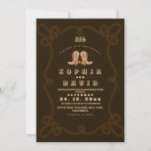 Düstere dunkle rustikale westliche Hochzeit Einladung (Vorderseite)