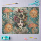 Düstere Fantasy-Garten Collage Decoupage Seidenpapier (Basteln)