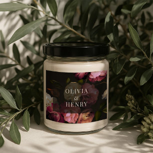 Düstere florale Hochzeit Dunkle Romantik Schwarz B Rechteckiger Aufkleber