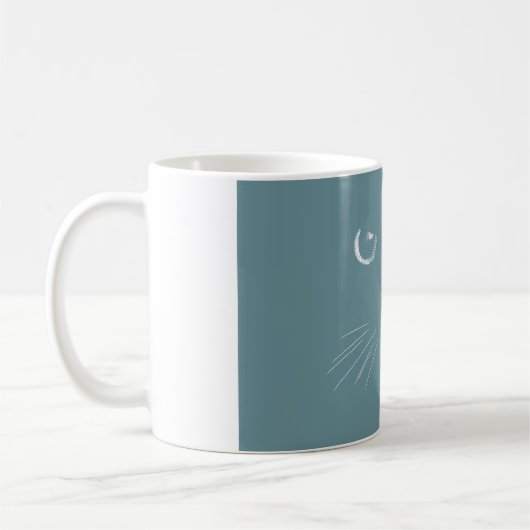 Düstere grüne Katzenmuster Kaffeetasse (Links)