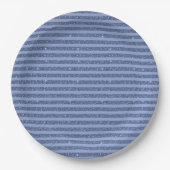 Düstere Indigo-Glitter-Stil-Horizontalstreifen Pappteller (Vorderseite)