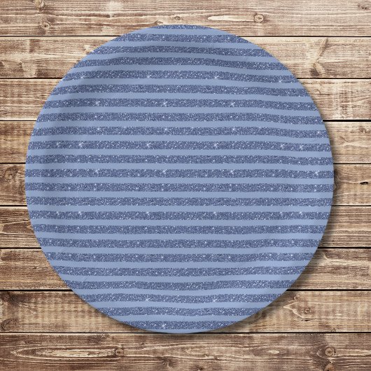 Düstere Indigo-Glitter-Stil-Horizontalstreifen Pappteller