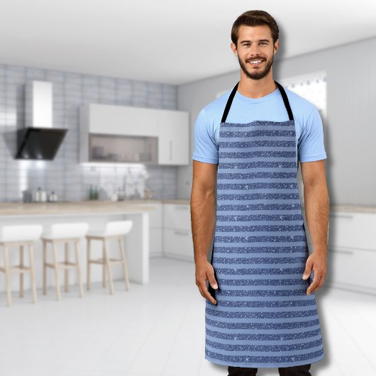 Düstere Indigo-Glitter-Stil-Horizontalstreifen Schürze