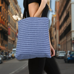 Düstere Indigo-Glitter-Stil-Horizontalstreifen Tasche