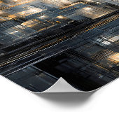Düstere industrielle Textur: Dystopische Schaltung Poster (Ecke)