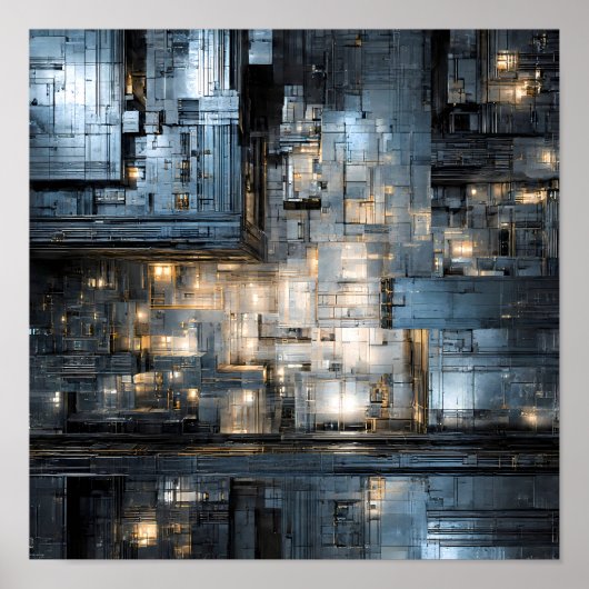 Düstere industrielle Textur: Dystopische Schaltung Poster (Vorne)