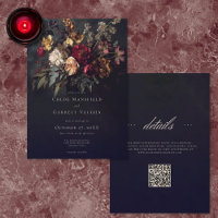 Düstere Romantische Dunkle Florale Gothic QR Code 