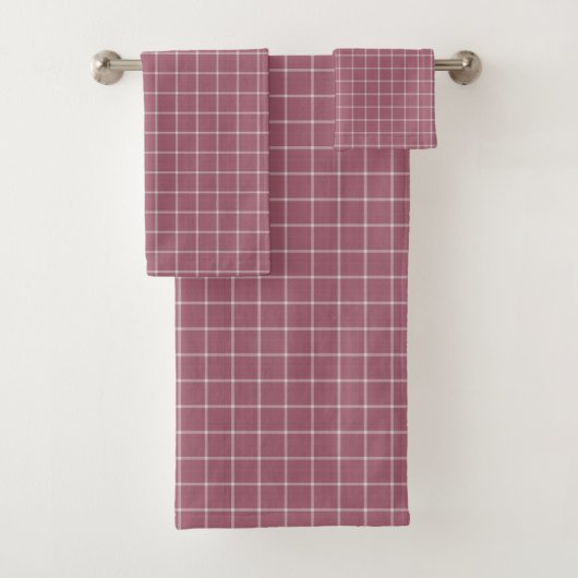 düstere Rose Fensterpaneel Gingham Badhandtuch Set (Insitu)
