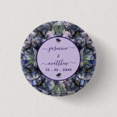 Düstere schwarze Blumen Hochzeit klassischer Paarn Button (Vorderseite)