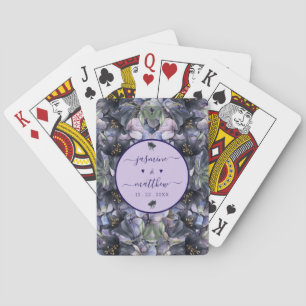 Düstere schwarze florale klassische Paar-Namen-Hoc Spielkarten