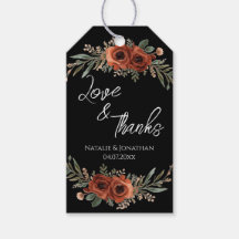 Düstere Terrakotta-Blumen-Boho-Hochzeits-Dankeschö