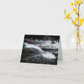 Düsteren Ozeanwellen, Kunstfoto Karte (Gelbe Blume)