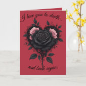 Düsterer Charme gotischer Rosen Karte (Gelbe Blume)