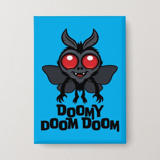 Düsterer Doom Doom Süßer Mothman Kryptid Button (Vorderseite)