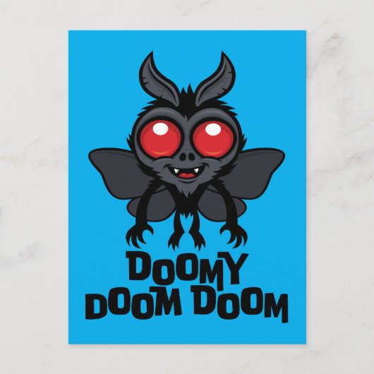 Düsterer Doom Doom Süßer Mothman Kryptid Postkarte (Vorderseite)