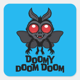 Düsterer Doom Doom Süßer Mothman Kryptid Quadratischer Aufkleber