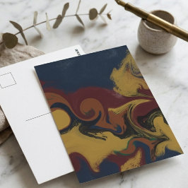 Düsterer Erdtöne-Flüssig-Abstrakter Wirbel Postkarte