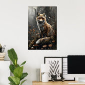 Düsterer Fuchs-Wald-Druck, Dark Academia Cottageco Poster (Heimbüro)