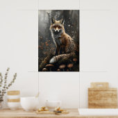 Düsterer Fuchs-Wald-Druck, Dark Academia Cottageco Poster (Küche)