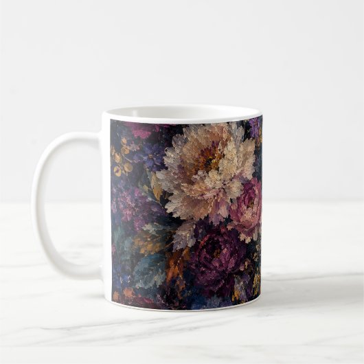Düsterer gotischer impressionistischer Blumen-Gart Kaffeetasse (Links)