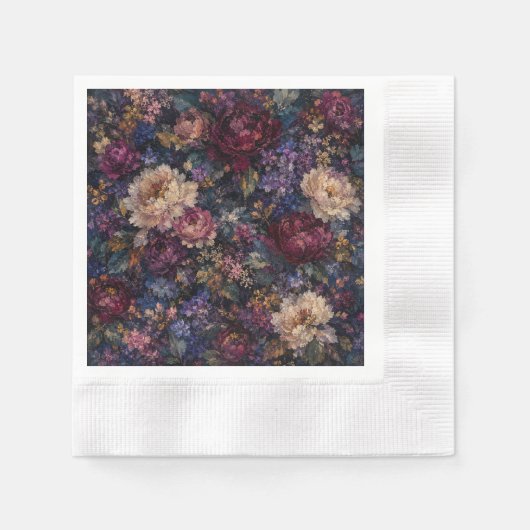 Düsterer gotischer impressionistischer Blumen-Gart Serviette (Vorderseite)