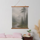 Düsterer nebliger Landschaftswandbehang-Teppich Wandteppich Mit Holzrahmen (Schlafzimmer)