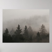 Düsterer nebliger Wald Poster (Vorne)