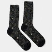 Düsterer Obsidian-Barock-Rabe Socken (Rechts)