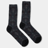 Düsterer Onyx Barock Rabe Socken (Rechts)
