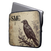 Düsterer Onyx Dark Academia Rabe Laptopschutzhülle (Vorderseite Links)