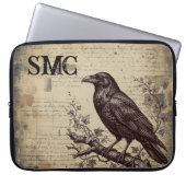 Düsterer Onyx Dark Academia Rabe Laptopschutzhülle (Vorderseite)