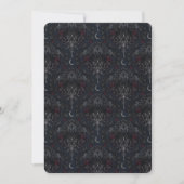 Düsterer Onyx-Gotik-Damask-Rabe Einladung (Vorderseite)