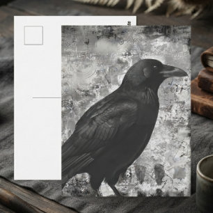 Düsterer Onyx-Gotik-Distressed-Rabe Postkarte