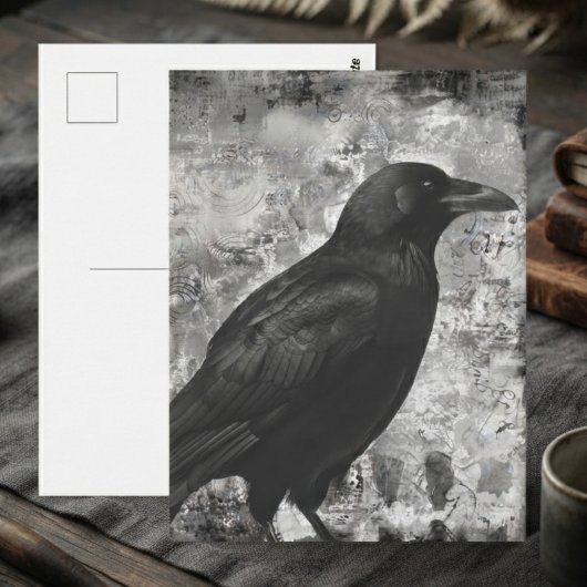 Düsterer Onyx-Gotik-Distressed-Rabe Postkarte
