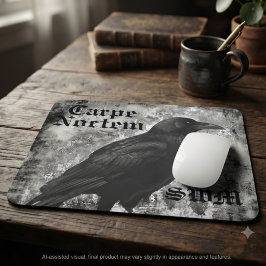 Düsterer Onyx-Gotik-Rabe Dark Academia Mousepad