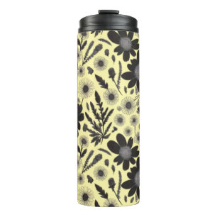 Düsterer Wildblumengarten – Vintage-Blumenmuster Thermosbecher