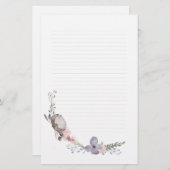 Düsteres Blumenanmerkungs-Papier Briefpapier (Vorne/Hinten)