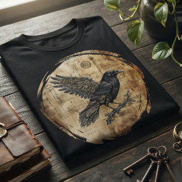 Düsteres Dark Academia Sepia Steampunk Rabe Tri-Blend Shirt