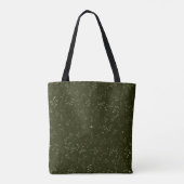 Düsteres Dunkelgrünes Ditsy Botanisches Muster Tasche (Rückseite)