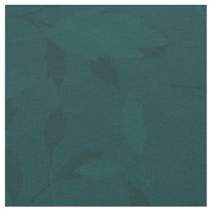 Düsteres dunkles Teal-Blatt-Muster ohne Naht Stoff