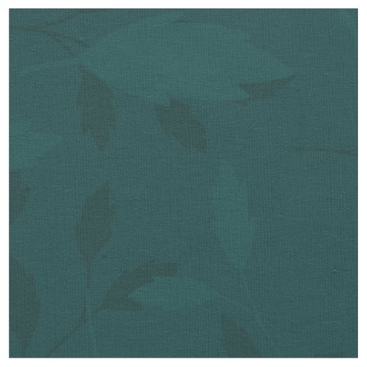 Düsteres dunkles Teal-Blatt-Muster ohne Naht Stoff (Nahaufnahme)