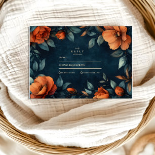 Düsteres Floral Gothic RSVP Karte