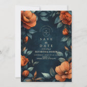Düsteres Floral Gothic Save The Date (Vorderseite)