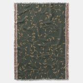 Düsteres Goldblatt Waldgrün-Muster Decke (Vorderseite Vertikal)