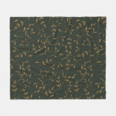 Düsteres Goldblatt Waldgrün-Muster Fleecedecke (Vorderseite (Horizontal))