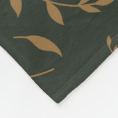 Düsteres Goldblatt Waldgrün-Muster Fleecedecke (Ecke)