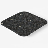 Düsteres Gothic Obsidian Barock Rabe Pappteller (Gewinkelt)