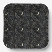 Düsteres Gothic Obsidian Barock Rabe Pappteller (Vorderseite)